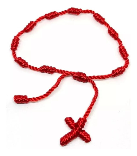 1 Pulsera Protección Hilo Rojo 10 Nudos Decenario Ajustable