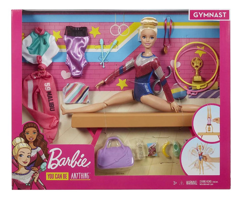 Muñeca Barbie Gimnasta Barra De Equilibrio C/ Accesorio -myr