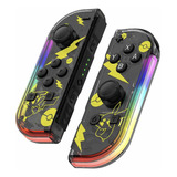 Set Joycons Con Luz Led Rgb Inalámbrico Para Switch Control