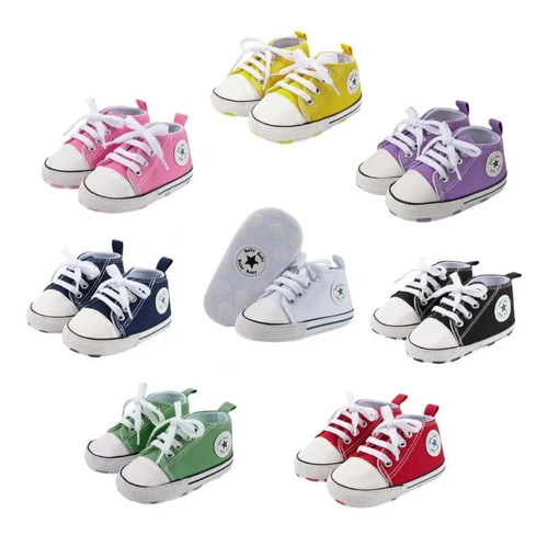 Tenis Bebe Colores 6-18 Meses Paquete 12 Pares (11\u002F12\u002F13 Cm) | Meses sin interés