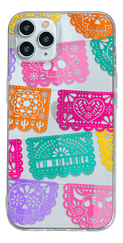 Funda Para iPhone Mujer Papel Picado Calaveras Con Nombre