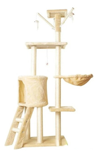 Rascadores Para Gatos Torre 5 Niveles Blanco 134x52.5x77cm