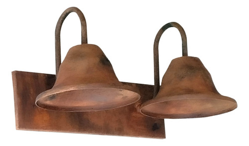 Aplique Campana Moderno Vintage De 2 Luces Símil Óxido - E27