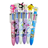 12 Plumas Kawaii Retractil, Kitty Amiguis, 6 Colores  ^-^