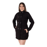 Sobretudo Moda Plus Size Liso Inverno Casaco Botoes