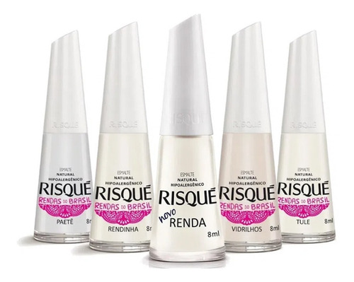 Esmalte Risque Coleção Rendas C/ 5 Unidades