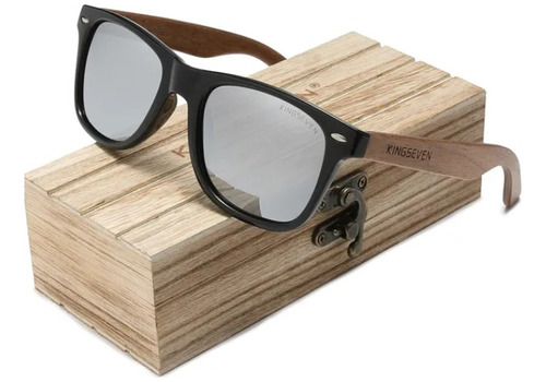 Kingseven Gafas De Madera Unisex Con Lente Gris 