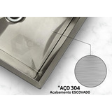 Pia Cuba De Inox Quadrada40x40 Embutir Pedra Mármore Luxo