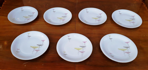 7 Platos Playos Porcelana Bavaria Vajilla Antigua Vintage