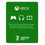 Xbox Live Gold Br Brasil Brasileira Usa Cartão 3 Meses