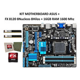 Kit Mother Asus M5a78lm Plus/usb3 +fx 8120 8n8h + 16gb Ram 