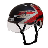 Capacete Scooter Bicicleta Elétrica Uk Inglaterra C Viseira 