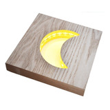 Lámpara Led Decorativa Media Luna En Madera 