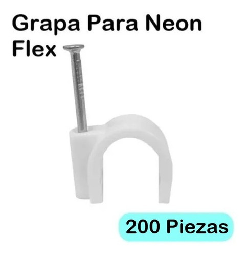 200 Pack Grapa 16mm X 15mm Para Fijar Manguera Led Neón Flex