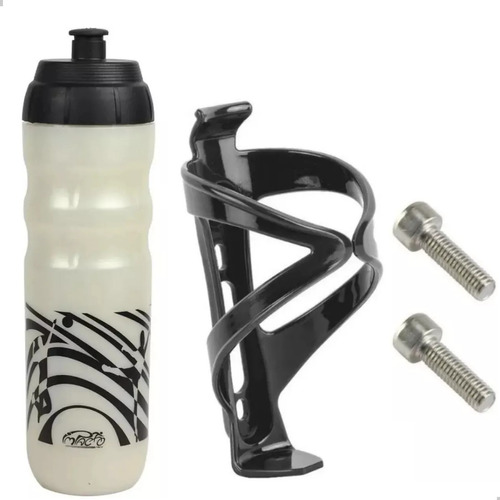 Kit Suporte40g+garrafinha Térmica/caramanhola/bike/bicicleta Cor Branco