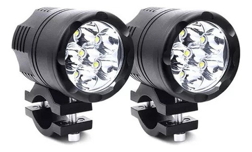 Par Faros Auxiliares Moto Exploradoras 6 Leds Sin Estrobo