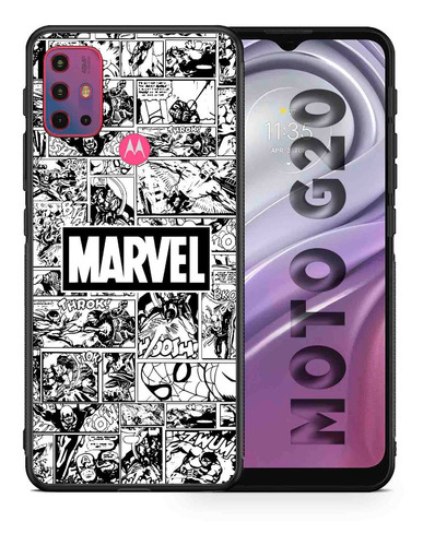 Funda Moto G10 G20 G30 G100 Marvel Comics Tpu Super Heroes