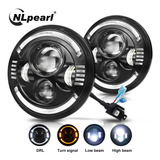 Par De 7 Faros Led Redondos Ojo Angel Wrangler Jeep Vocho