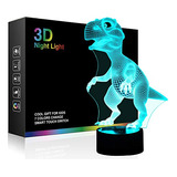 Lámpara Led 3d Tiscen, Dinosaurio Usb, Colores, Niños