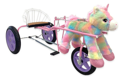 Karting Sulky A Pedal P R E M I U M Peluche Caballo Rienda