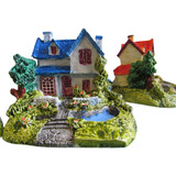 1 Casa Piscina Miniatura Terrários Mini Jardim Casinha 10 Cm