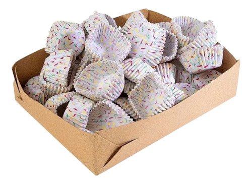 Pirotin Cupcake Comun Nº5 Caja X100 Color Blancos