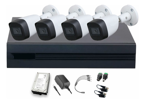 Dahua Kit De 4 Cámaras De Seguridad Metálicas Exterior Kitxvr5104hs4kli3-4csc3 5 Mp 3 Tb Microfono Integrado Circuito Cerrado Facil Instalación Busqueda De Humanos Kitxvr5104hs4kli3 Cctv