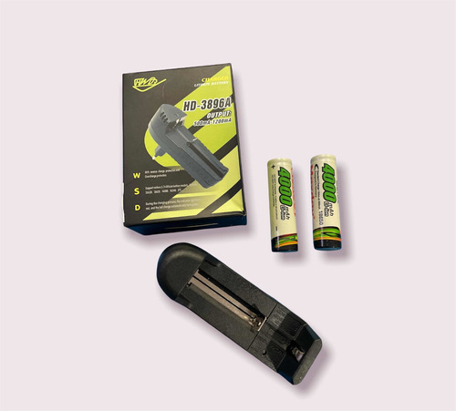 Pack 2 Pilas 18650 Recargable Baterias Li Ion 4000 Mah +carg