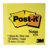 Bloco Adesivo Post- It 76x76 Amarelo 100 Folhas 8090 Bloco