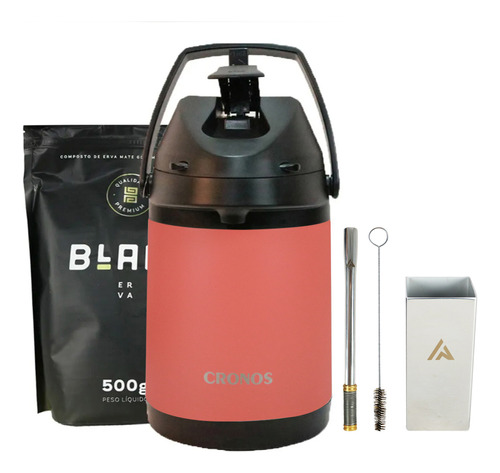 Kit Terere Garrafa Cronos Erva Copo Inox Bomba- Burrito