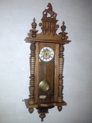 Reloj Antigu  Junghans De Pared A Pendulo Funcionando