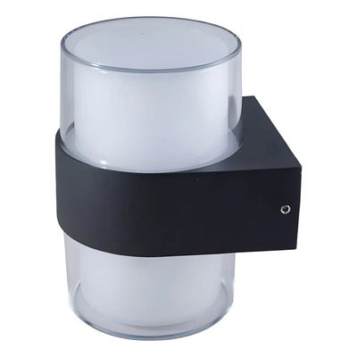 Arbotante Led Tipo Faro Doble 12w Luz Cálida Acabado Negro | Meses sin interés
