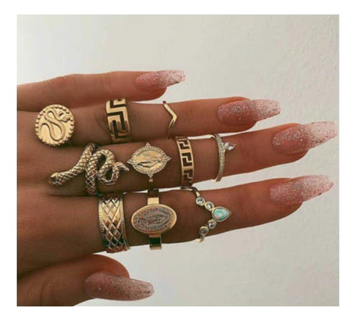 Set De Anillos Vintage Bohemio Retro Moda -hasta 15 Unidades