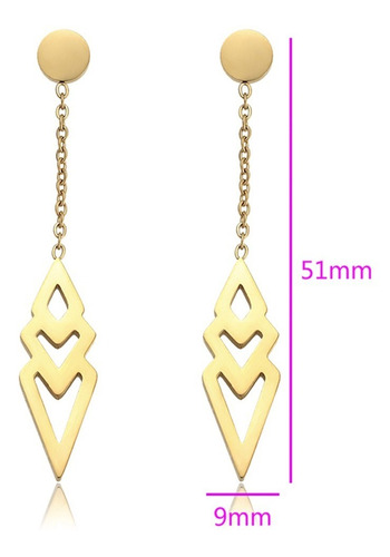 Aretes Colgantes Oro 14k Lam Calidad Moda Mujer Premium