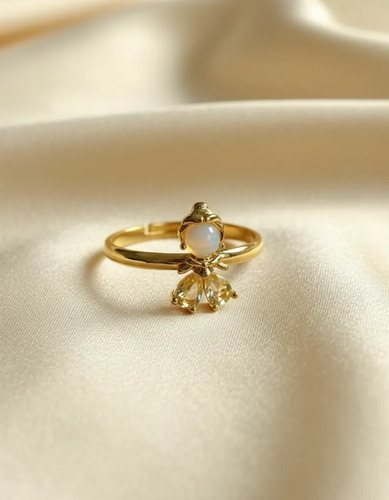 Anillo De Princesas Disney Chapado En Oro 18k De Alta Gama