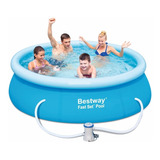 Pileta Bestway 244 Cobertor Tapiz Inflador Bomba Completa!!