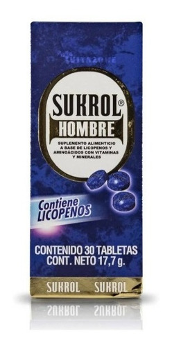 Sukrol Hombre Licopenos Vitaminas & Minerales 30 Tabs Sabor Sin Sabor