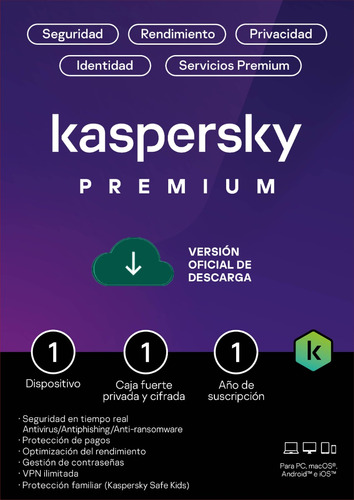 Kaspersky Premium 1 Dispositivo 1 Año