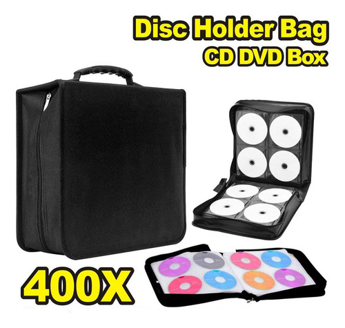 400 Discos Cd Material Estuche De Cuero De Pu Carpeta De Dvd