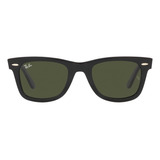 Óculos De Sol 0rb2140 Wayfarer Unissex Ray-ban Cor Preto Cor Da Armação Preto Cor Da Haste Preto Cor Da Lente Verde Desenho Quadrado