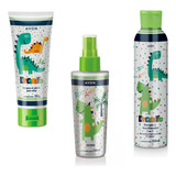 Set Gel, Shampoo Y Colonia Para Niños Dinoscutio De Avon