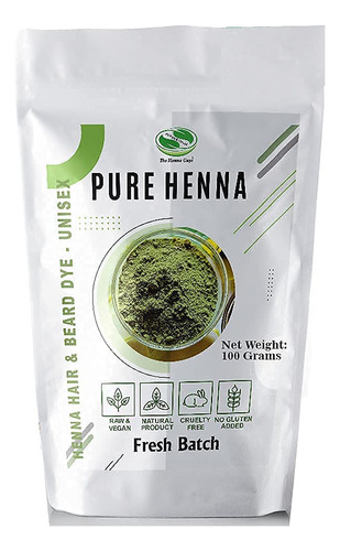 Tintura De Henna Para Cabello Y Barba, 100 % Natural Y Libre