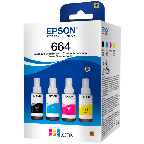 Kit Tinta Epson 664 Original P/ L355 L365 L375 L395 L495