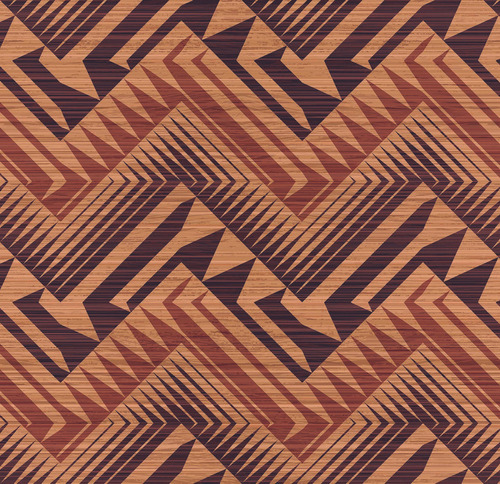 Papel De Parede Adesivo Chevron Marrom Tribal  3.5m