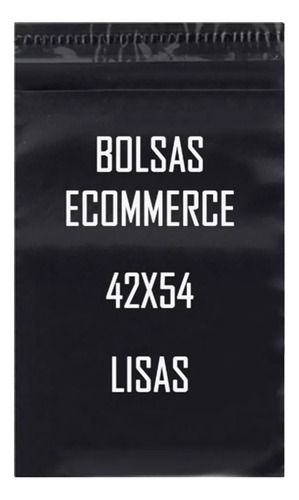 100 Bolsas E Commerce Negra Lisas  N°3 42x54 C/ Adhesivo