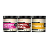  Kit Cosmeceuta Drenagem + Pimenta Negra + Vitamina C 1kg