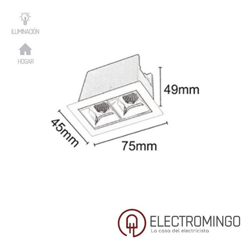 Mini Spot Embutido 2 Luces Lineal 4,8w Niquel Candil 