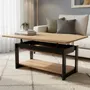 Mesa Ratona Elevable Y Extensible De Melamina Base Negra/tapa Marron