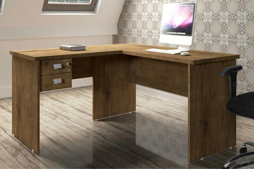 Mesa Em L Para Consultório Espaçosa Com 2 Gaveta Grande Luxo | Parcelamento sem juros