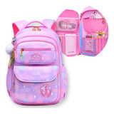 Mochila Bolsa De Costas Feminina Menina Princesa Luxo Kwaii Cor Lilás Barbie